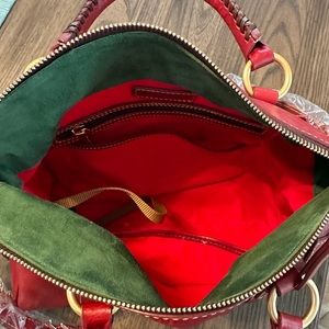 Rooney & Bourke Florentine Satchel Bordeaux